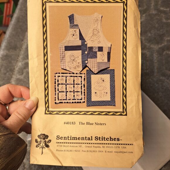 VINTAGE SENTIMENTAL STITCHES THE BLUE SISTERS 40183 SEWING QUILTING EMBROIDERY - Picture 5 of 6